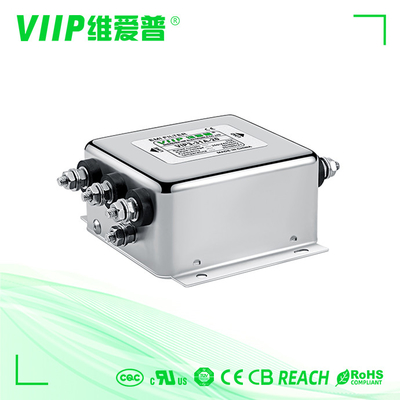 50A 3 ফেজ ইএমআই ফিল্টার 60dB-90dB তিন ফেজ লাইন ফিল্টার